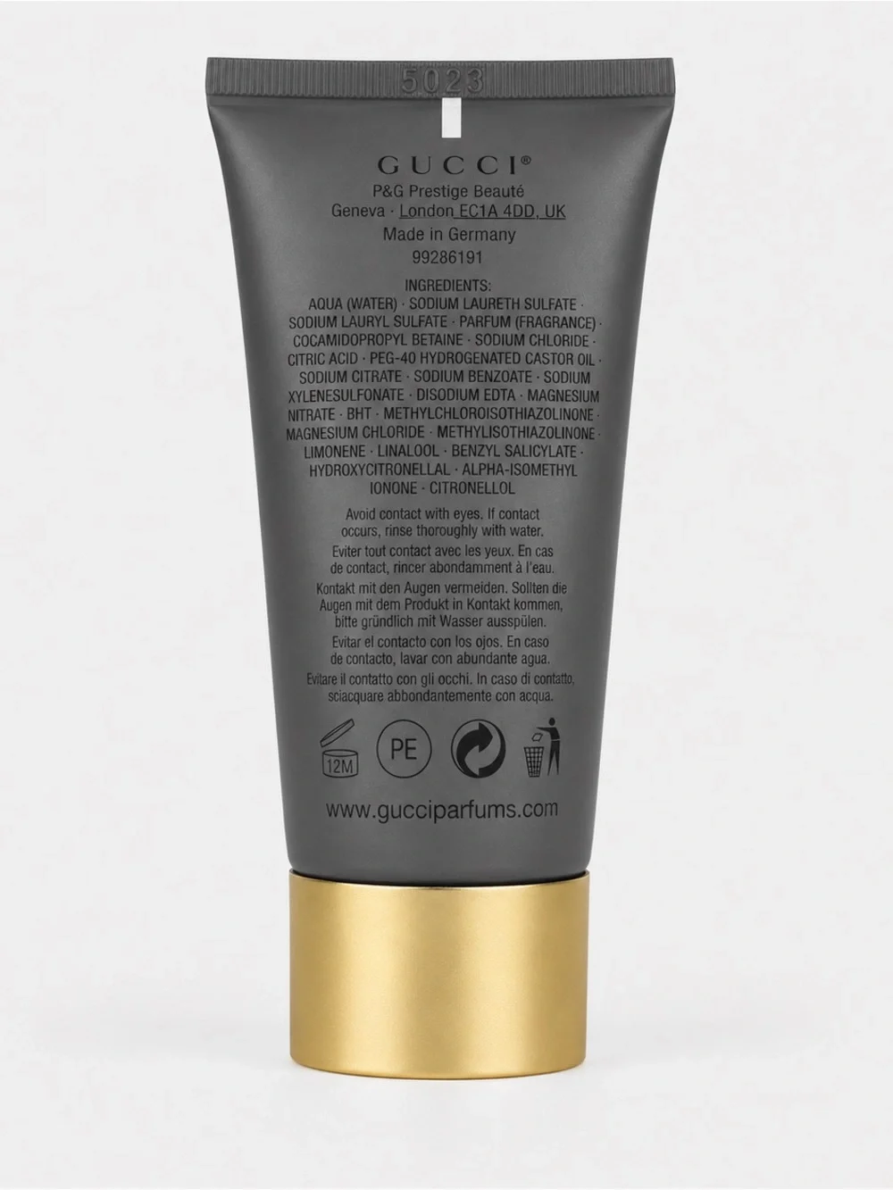 Gucci Pour Homme All Over Shampoo & Shower Gel - Charcoal with Gold Cap